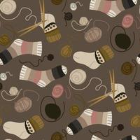 Background in knitted socks with tangles. Knitting warm socks with knitting needles. Suitable for printed products on paper and fabric. Hobby knitting for yourself and for sale. vector