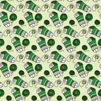 Background in knitted socks with tangles. Knitting warm socks with knitting needles. Suitable for printed products on paper and fabric. Hobby knitting for yourself and for sale. vector