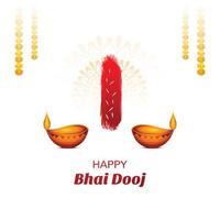 Happy bhai dooj festival celebration card background vector