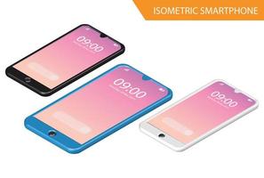 Modern Isometric Mockup Phone Illustration With Gradient, Suitable for Diagrams, Infographics, Game Asset, And Other Graphic Related Assets vector