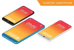 Modern Isometric Mockup Phone Illustration With Gradient, Suitable for Diagrams, Infographics, Game Asset, And Other Graphic Related Assets vector