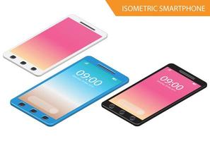 Modern Isometric Mockup Phone Illustration With Gradient, Suitable for Diagrams, Infographics, Game Asset, And Other Graphic Related Assets vector