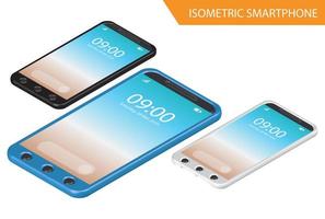 Modern Isometric Mockup Phone Illustration With Gradient, Suitable for Diagrams, Infographics, Game Asset, And Other Graphic Related Assets vector