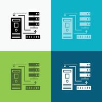 Combination. data. database. electronic. information Icon Over Various Background. glyph style design. designed for web and app. Eps 10 vector illustration