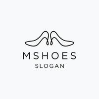 Letter M Shoes Heel Logo Design Vector Icon Graphic Emblem