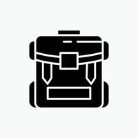 bag. camping. zipper. hiking. luggage Glyph Icon. Vector isolated illustration