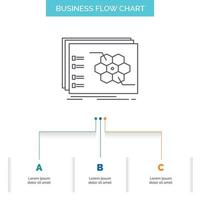 Game. strategic. strategy. tactic. tactical Business Flow Chart Design with 3 Steps. Line Icon For Presentation Background Template Place for text vector