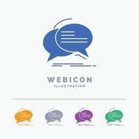 Bubble. chat. communication. speech. talk 5 Color Glyph Web Icon Template isolated on white. Vector illustration