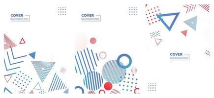 Covers templates set with bauhaus. memphis and hipster style graphic geometric elements. Applicable for placards. brochures. posters. covers and banners. Vector illustrations