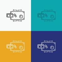 Finance. flow. marketing. money. payments Icon Over Various Background. Line style design. designed for web and app. Eps 10 vector illustration