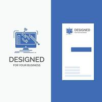 Business Logo for engineering. project. tools. workshop. processing. Vertical Blue Business .Visiting Card template. vector