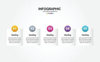 5 Step useful banners for Horizontal Infographic vector
