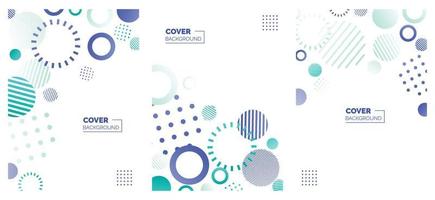 Covers templates set with bauhaus. memphis and hipster style graphic geometric elements. Applicable for placards. brochures. posters. covers and banners. Vector illustrations