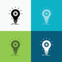 Bulb. develop. idea. innovation. light Icon Over Various Background. glyph style design. designed for web and app. Eps 10 vector illustration