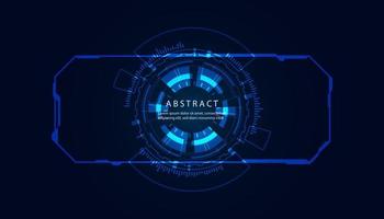 Abstract Circle Digital Circuit Concept Light Circle Network Blue Digital Copy Space for Text Wallpaper Background Futuristic Modern. vector