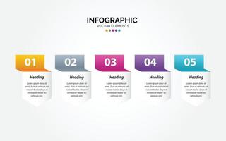 diseño de línea delgada de infografía horizontal vectorial con iconos y 5 opciones o pasos. infografía horizontal para el concepto de negocio. se puede utilizar para banner de presentaciones. diseño de flujo de trabajo vector