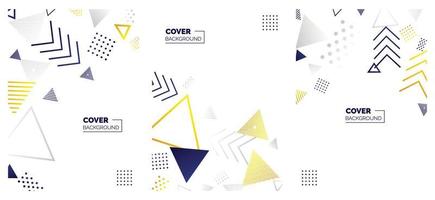 Covers templates set with bauhaus. memphis and hipster style graphic geometric elements. Applicable for placards. brochures. posters. covers and banners. Vector illustrations