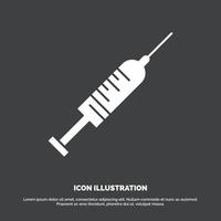 syringe. injection. vaccine. needle. shot Icon. glyph vector symbol for UI and UX. website or mobile application