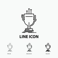 award. competitive. cup. edge. prize Icon in Thin. Regular and Bold Line Style. Vector illustration