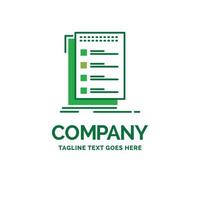 Check. checklist. list. task. to do Flat Business Logo template. Creative Green Brand Name Design. vector