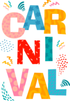 carnaval. une inscription. illustration isolée. png