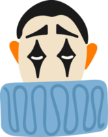 Sad clown.  Isolated illustration. png