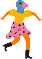 donna nel pollo vestito. illustrazione png