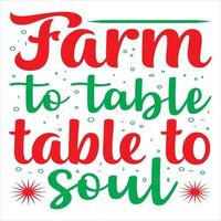 Farm to table table to soul vector