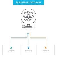 idea. innovation. light. solution. startup Business Flow Chart Design with 3 Steps. Line Icon For Presentation Background Template Place for text vector