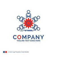 Company Name Logo Design For team. group. leadership. business. teamwork. Blue and red Brand Name Design with place for Tagline. Abstract Creative Logo template for Small and Large Business. vector