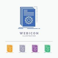 App. build. developer. program. script 5 Color Glyph Web Icon Template isolated on white. Vector illustration