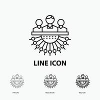 Allocation. group. human. management. outsource Icon in Thin. Regular and Bold Line Style. Vector illustration