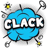 clack Comic bright template with speech bubbles on colorful frames vector