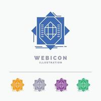 Abstract. core. fabrication. formation. forming 5 Color Glyph Web Icon Template isolated on white. Vector illustration