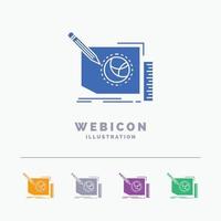 Content. design. frame. page. text 5 Color Glyph Web Icon Template isolated on white. Vector illustration