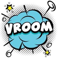 vroom Comic bright template with speech bubbles on colorful frames vector