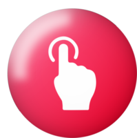 appuyez ici sur le bouton avec un emblème rouge réaliste. cliquez ici l'icône du bouton pour l'interface utilisateur. png