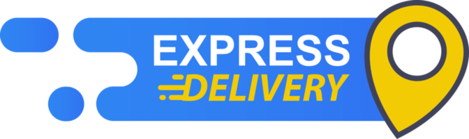 livraison express avec concept d'icône de broche de localisation pour le service, la commande, l'expédition rapide, gratuite et dans le monde entier. png