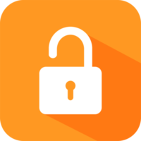 Unlocked solid icon in flat style. Padlock signs illustration. png