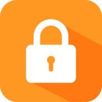 Locked solid icon in flat style. Padlock signs illustration. png