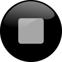 icono de parada para la interfaz del botón del reproductor multimedia. símbolo de navegación del reproductor de vídeo y audio en color negro. png