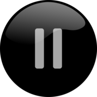 Pause icon for media player button interface. Video and audio player navigations symbol in black color. png