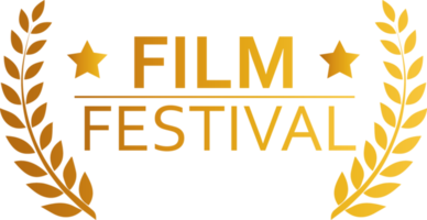 film festival prijs illustratie in gouden kleuren. eerbetoon teken met laurier lauwerkrans. png