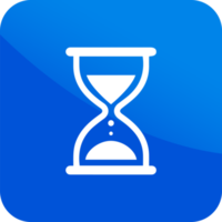 Hourglass sign in modern design style. png