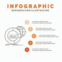 Big. chart. data. world. infographic Infographics Template for Website and Presentation. Line Gray icon with Orange infographic style vector illustration