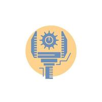 Automation. industry. machine. production. robotics Glyph Icon. vector