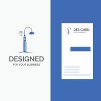 Business Logo for lights. street. wifi. smart. technology. Vertical Blue Business .Visiting Card template. vector