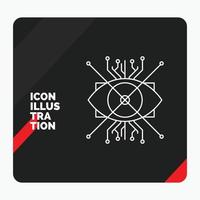 Red and Black Creative presentation Background for Ar. augmentation. cyber. eye. lens Line Icon vector