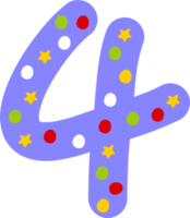 letras de decoração de quatro números de natal png