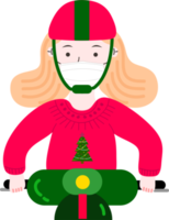 Christmas girl holding balloons in hand png